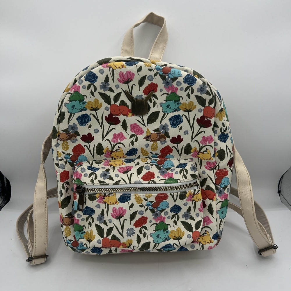 Bioworld Sleeping Pokemon Floral Print 11" Mini Backpack - Pikachu,... 308